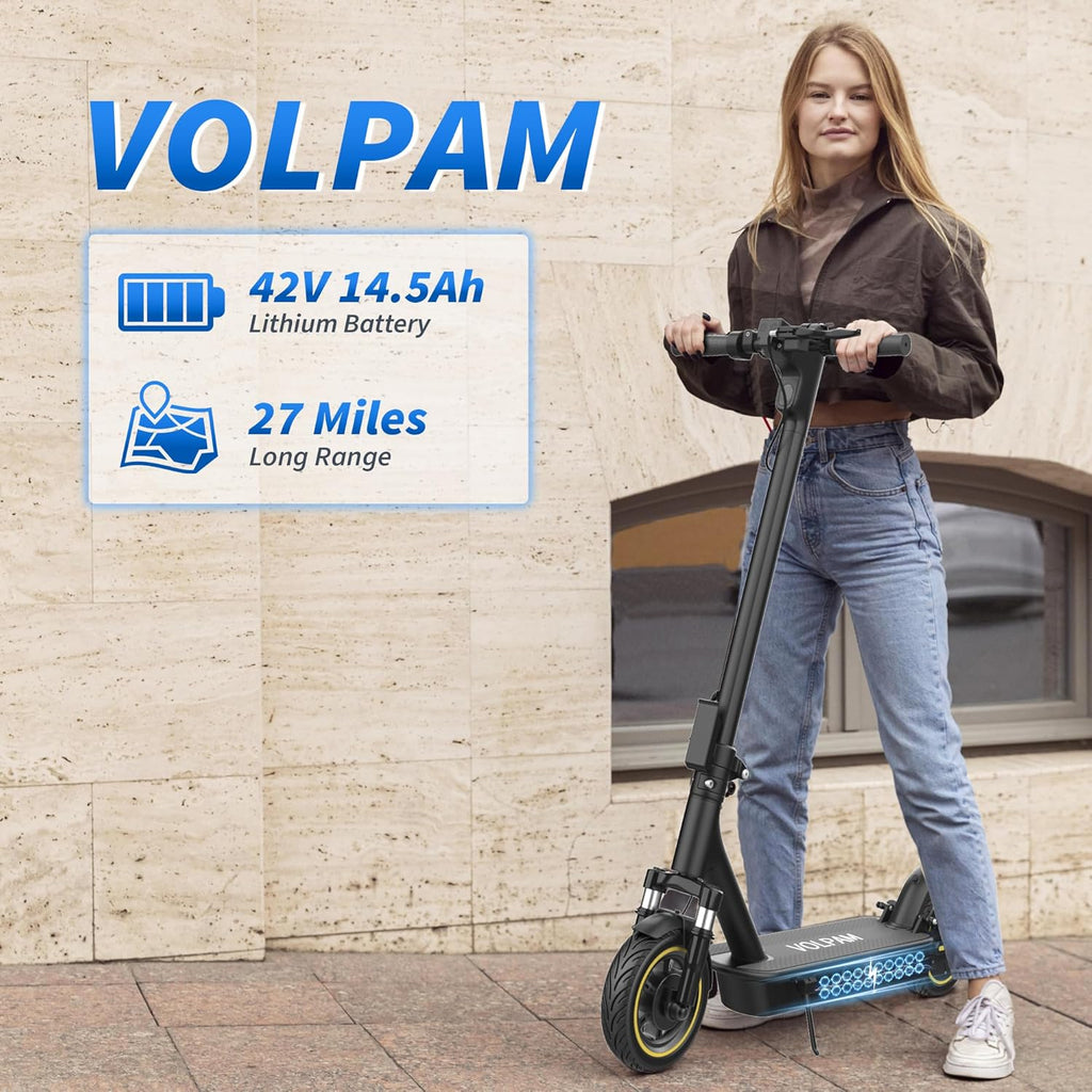 10 Inches Electric Scooter Adult with Dual Suspension, 22 MPH Top Speed, 500W Powerful Motor, 22/28 Miles Long Range, Dual Braking
