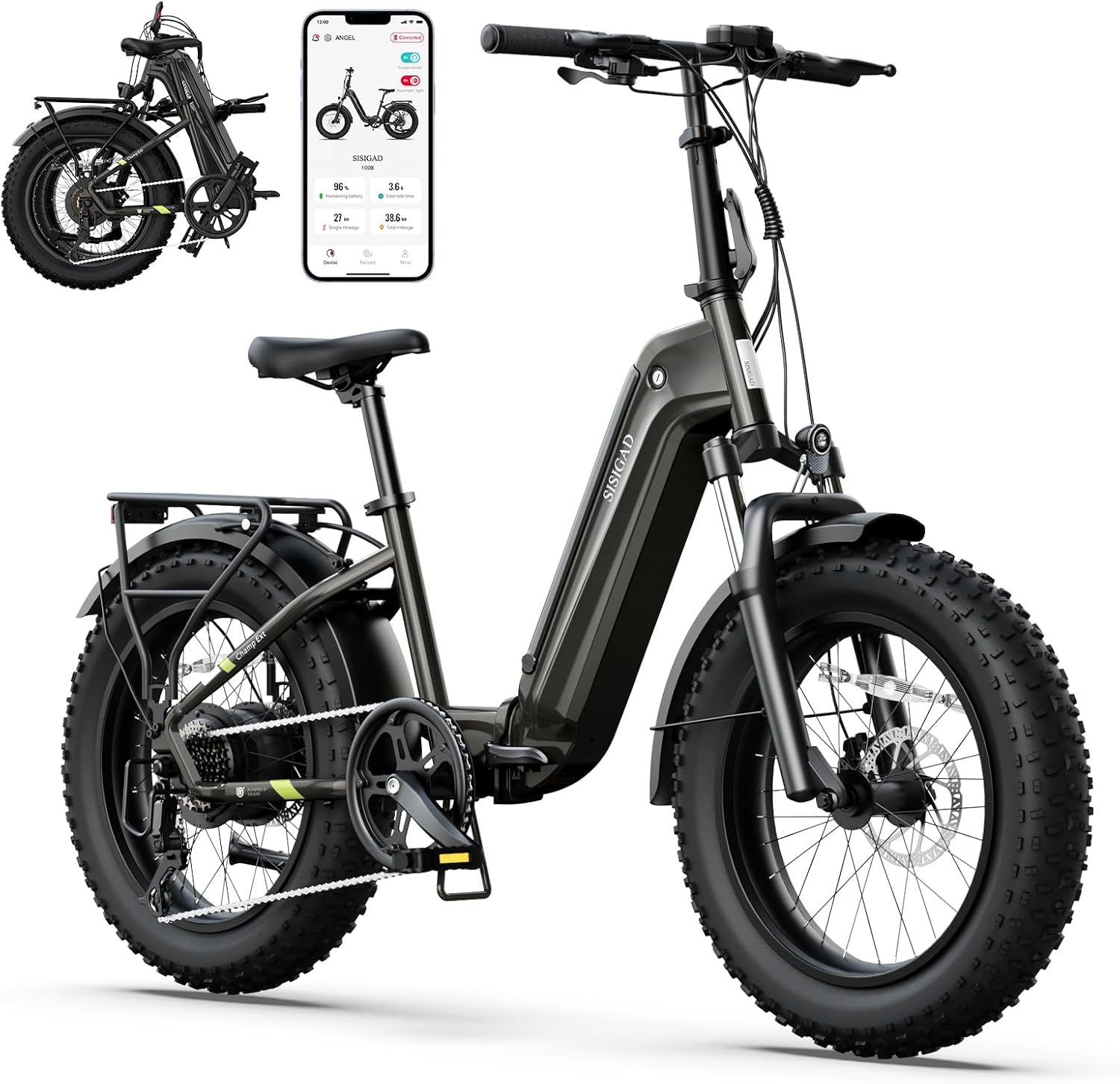 Folding Electric Bike for Adults - 1500W | 28MPH | 500Wh/48V | 60 Miles Electric Bike - 20" Fat Tire Dirt Ebike, 7-Speed Shock Absorber for Men Women Commuter, with Cargo Rack UL2849 Tested