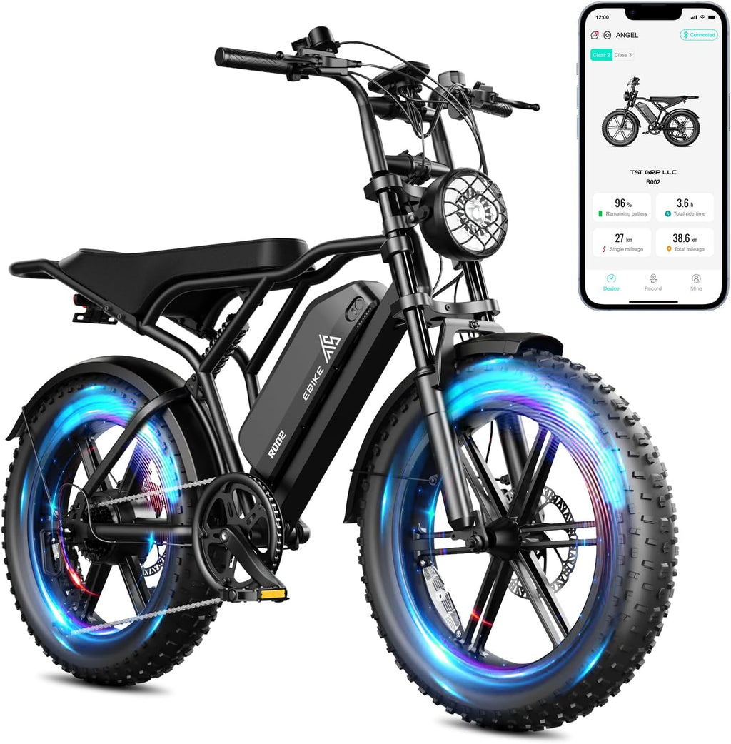 Electric Bike for Adults, 1500W Peak Brushless Motor 28 MPH 60 Miles/110 Miles Fat Tire E Bike with 48V 15Ah/ 25Ah Removable Battery 20" Electric Dirt Bike Hydraulic Suspension and 7-Speed