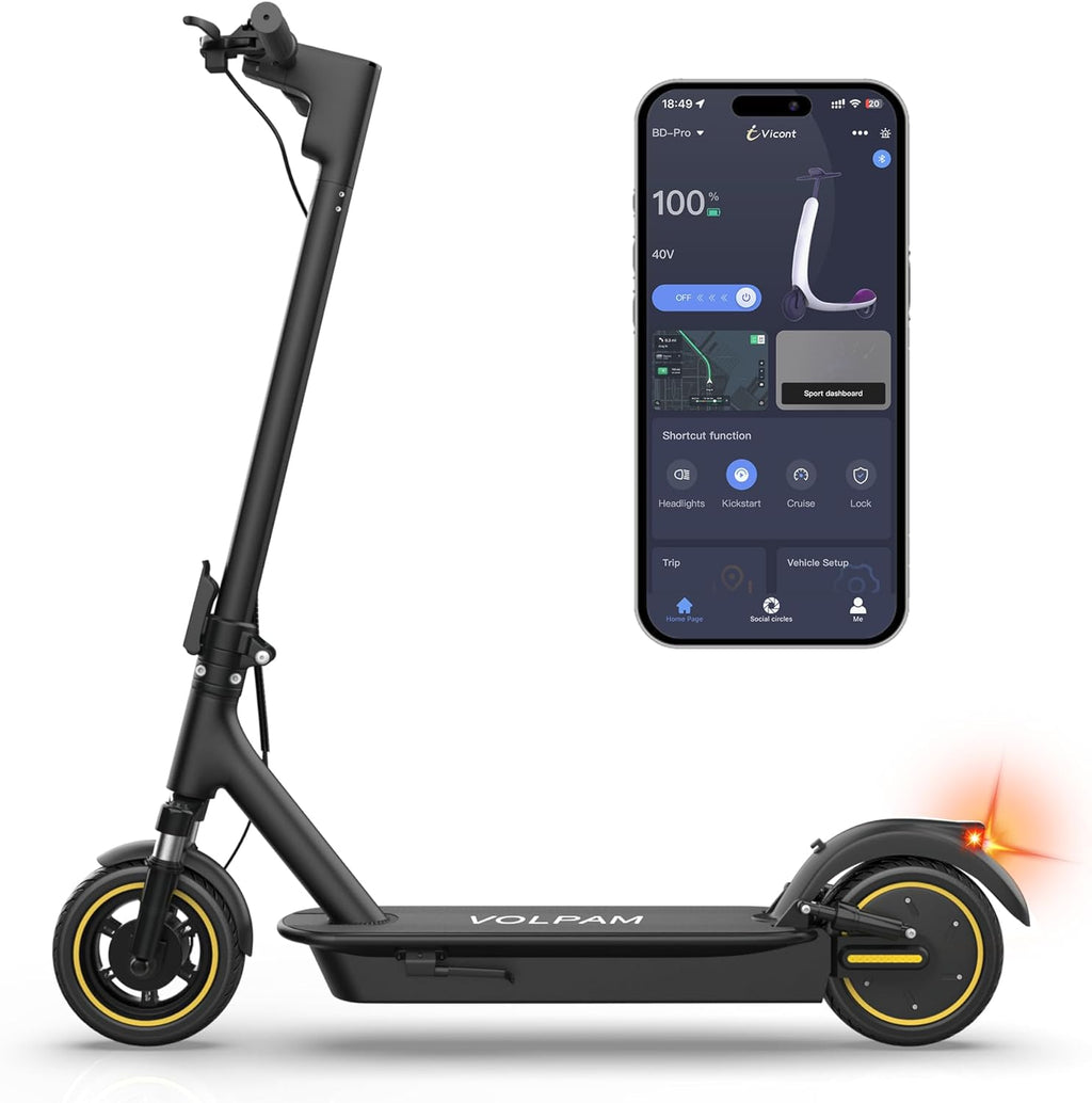 10 Inches Electric Scooter Adult with Dual Suspension, 22 MPH Top Speed, 500W Powerful Motor, 22/28 Miles Long Range, Dual Braking