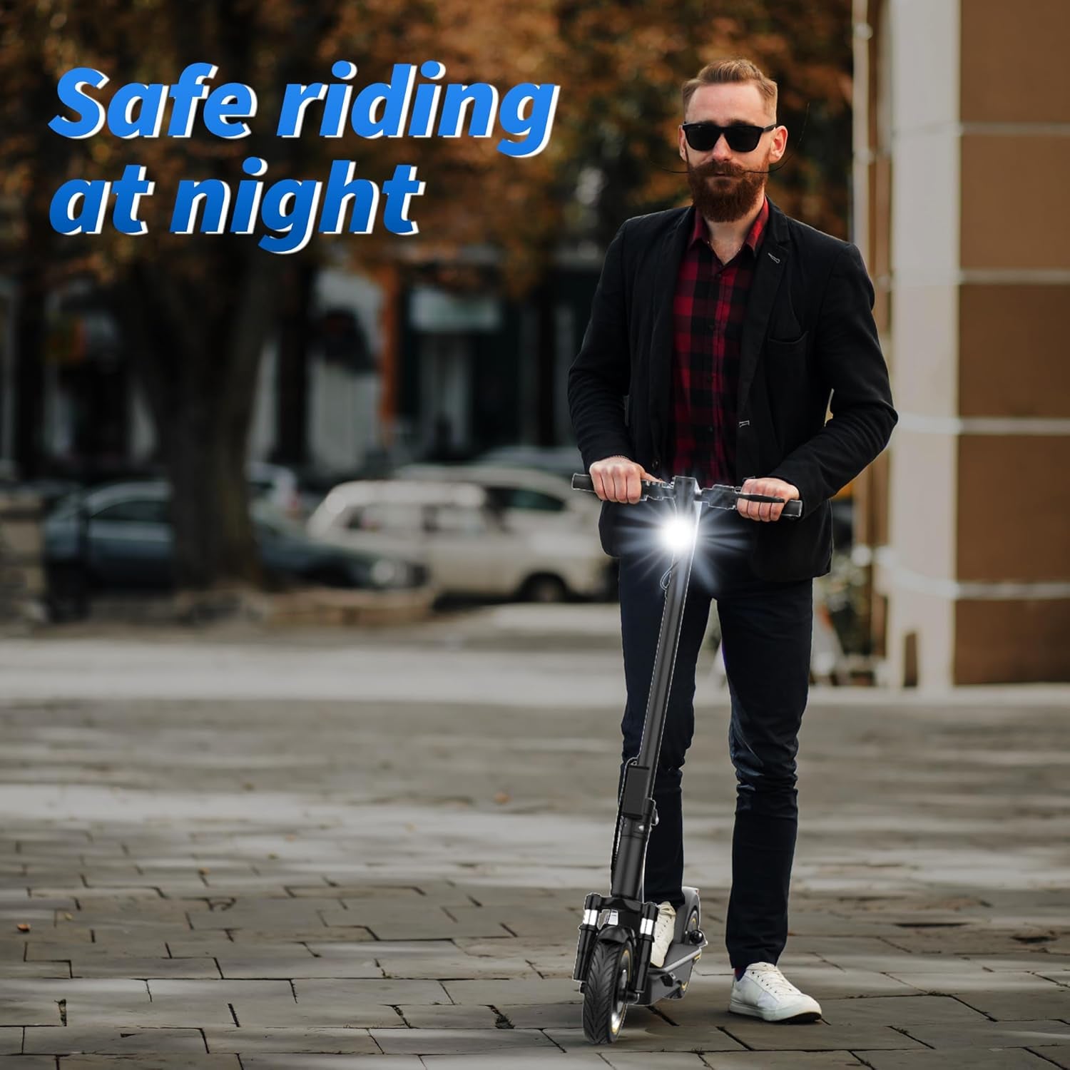 10 Inches Electric Scooter Adult with Dual Suspension, 22 MPH Top Speed, 500W Powerful Motor, 22/28 Miles Long Range, Dual Braking